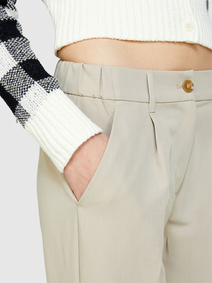 Solid color joggers - women's joggers - Beige | Sisley image number 5